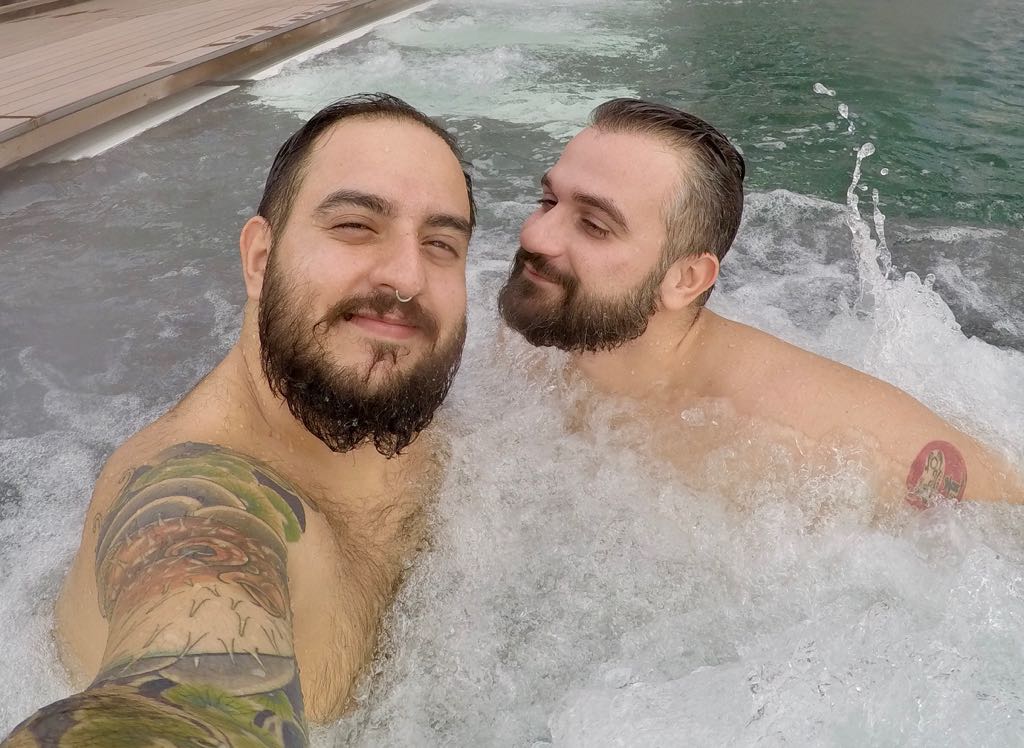 Le piscine esterne dell'Aqualux Gay Friendly Hotel sono incredibili, ci abbiamo passato delle ore!