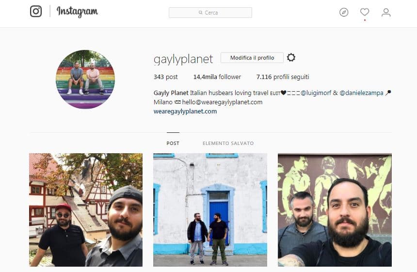Profilo Instagram Gayly Planet